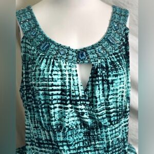 Womens Plus Size Boutique Top - Size 18/20 - Sleeveless Jeweled Blouse - AVENUE